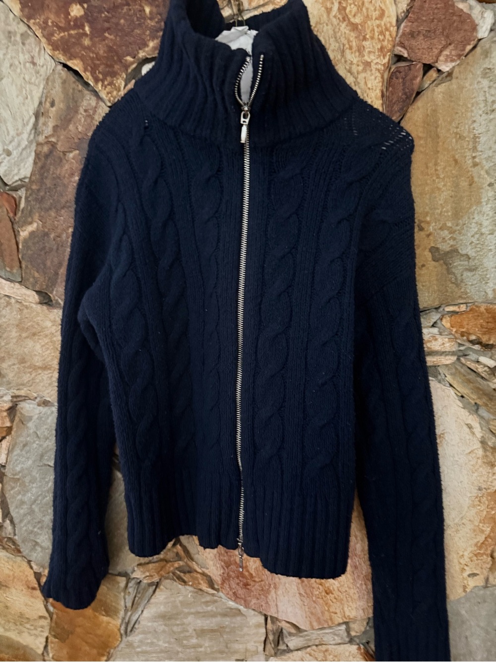 Hollister Navy Plush Knit Pullover
